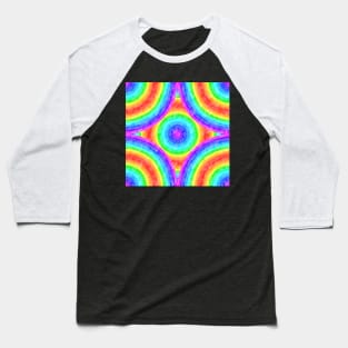 Rainbow bull eye pattern tile Baseball T-Shirt